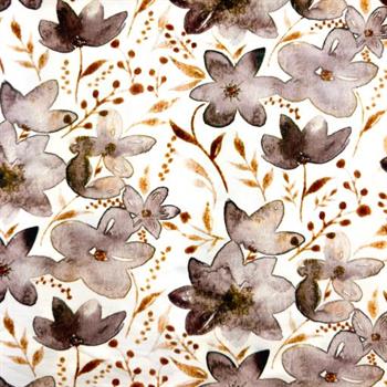 Heavy Viscose jersey, Flowers Taupe